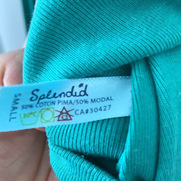 Green Splendid Wrap Top - Picture 5 of 5